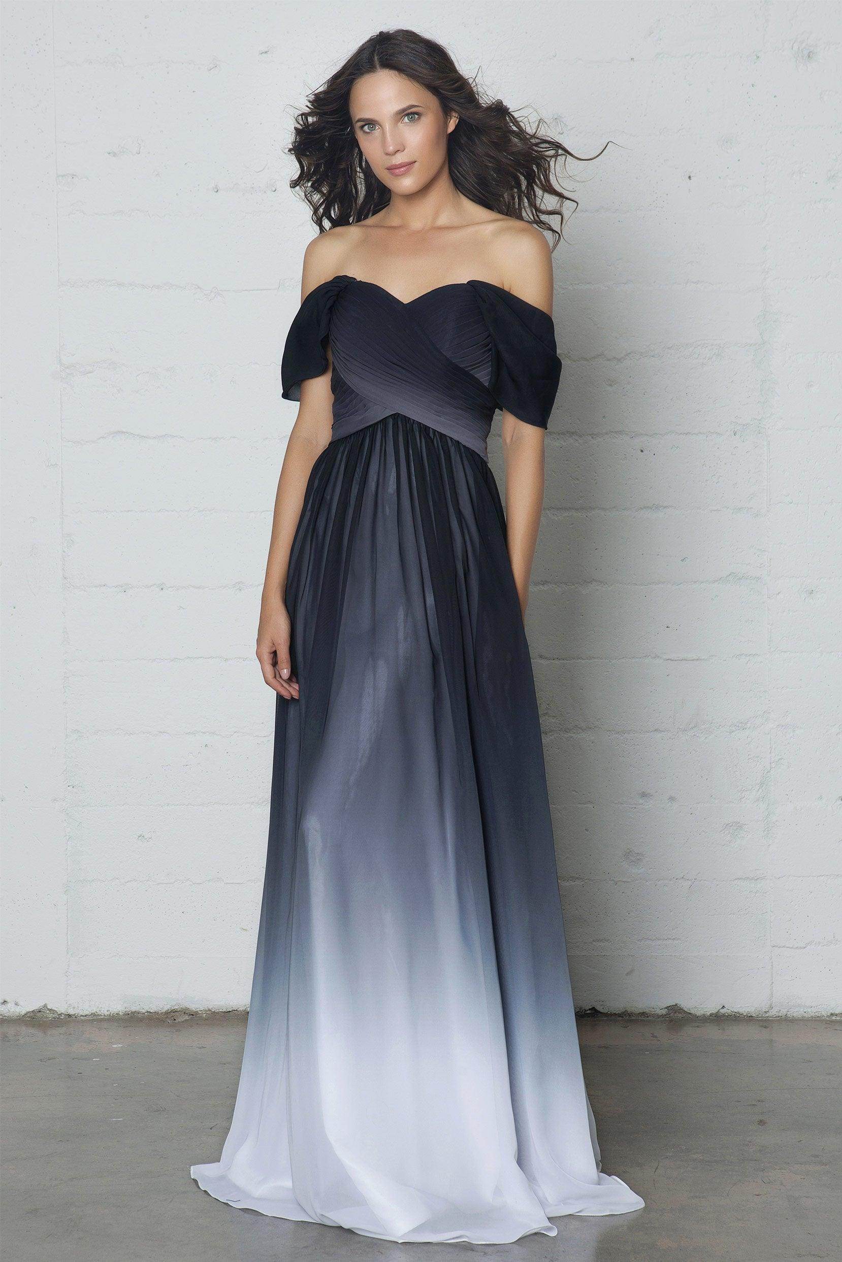 Sheath-Column Floor Length Ombre Chiffon Dress COZF17015 - COCOMELODY